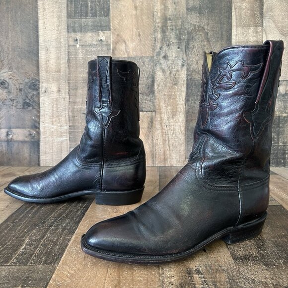 Lucchese Classics Handmade GA034319 Black Cherry Cowboy Boots Mens 9.5 D - Picture 2 of 11
